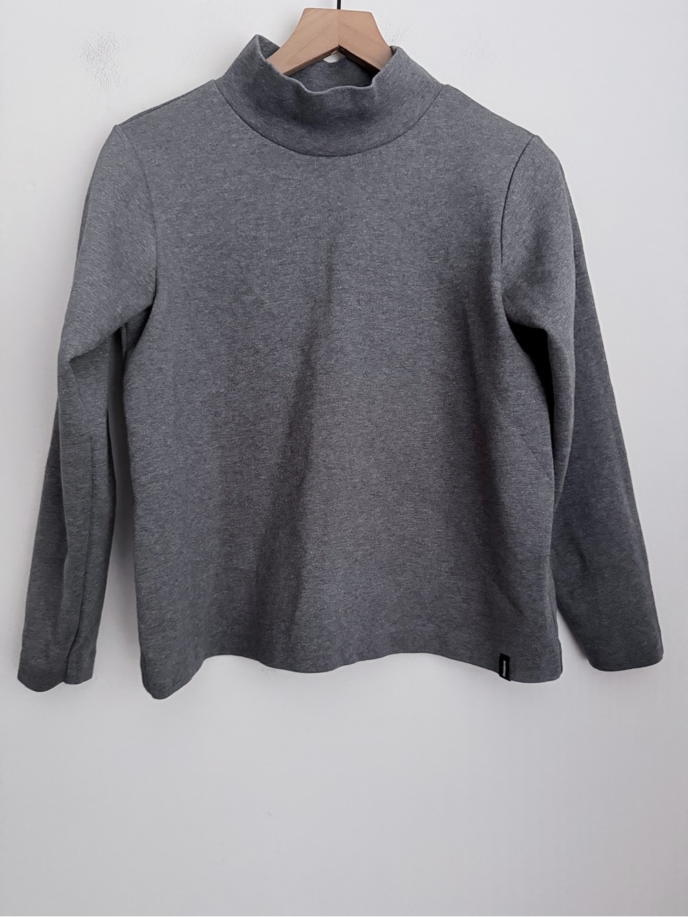 Finisterre Women's Organic Cotton Mock Neck Grey Sweater top Jumper UK Sz 10
